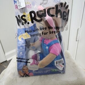 Ms. Rachel Speak & Sing Doll in Pink Headband and Blue Overalls